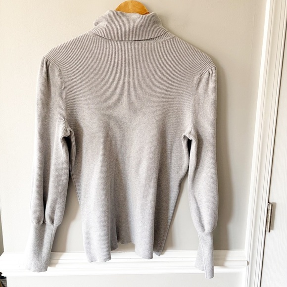 Lauren Ralph Lauren Ribbed Gray Puff Balloon Sleeve Turtleneck Sweater Size 1X - Picture 4 of 9